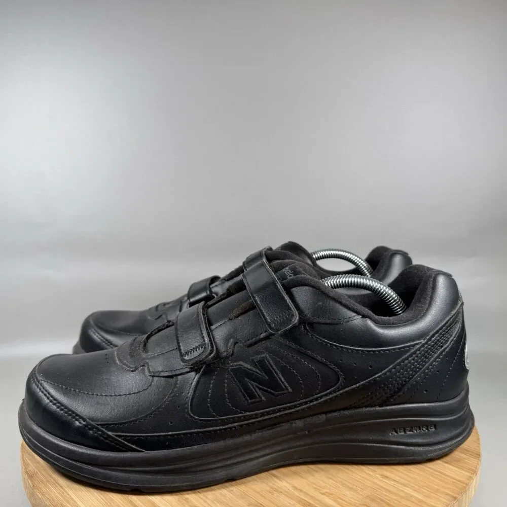 New Balance 577 Black Walking Shoes Mens 11.5 D‎ Hook Loop Sneakers MW577VK